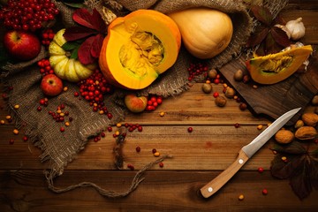 Thanksgiving day autumnal still life