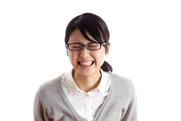 私服の女性　憂鬱