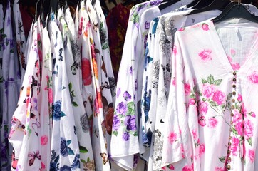 Bright summer dresses  on sale rack
