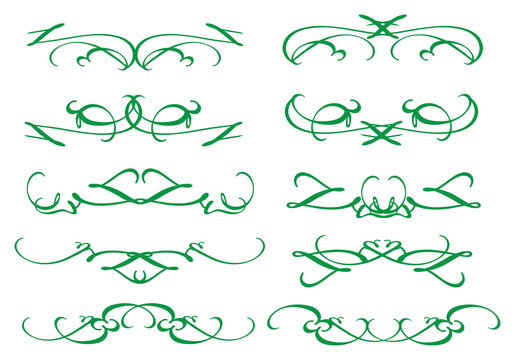 Green Vintage decorative design elements vector illustration