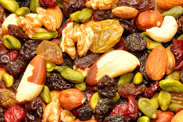 Mixed Fruit And Nut Background