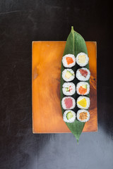 japanese cuisine. sushi on the background