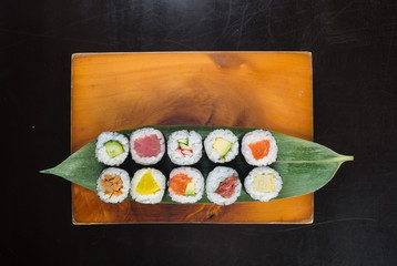 japanese cuisine. sushi on the background