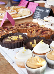 Selection of cakes at the festival table