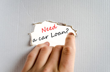 Need a car loan Text Concept