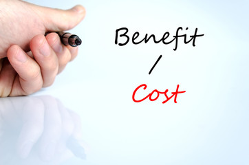 Benefits cost Text Concept