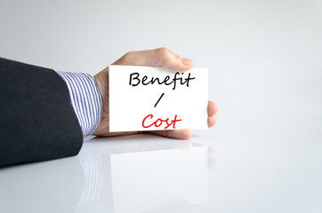 Benefits cost Text Concept