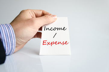 Income expense Text Concept