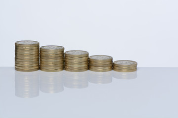Monedas de euro apiladas