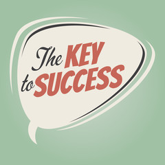 the key to success retro speech balloon
