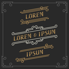 The set of elegant vintage emblems and logos templates. Graceful retro business sign, identity, label. Stock vector. © epifantsev