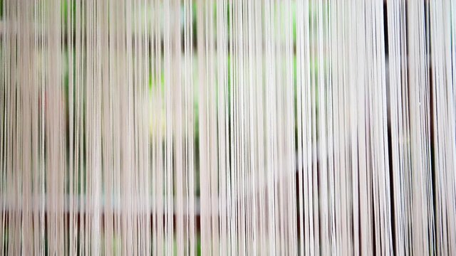 Close up silk weaving
