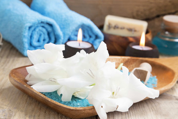 Spa Still Life with White Lilies