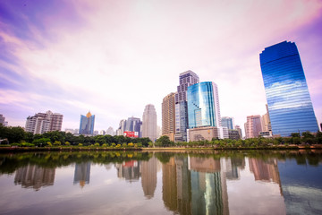 Bangkok city view. Public Garden. Landscape Thailand