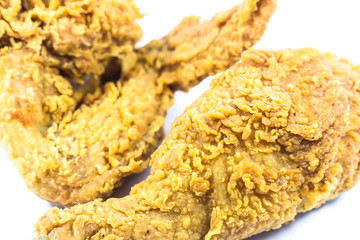 Fried chicken isolated on white background