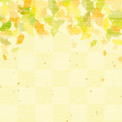 銀杏　秋の背景　和紙風