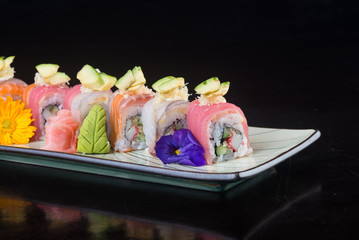 japanese cuisine. sushi on the background