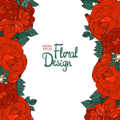 Fototapeta premium Vintage border with roses