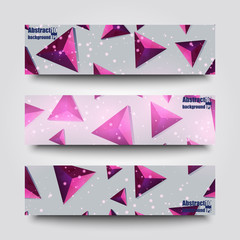 Set of banner templates with abstract background.