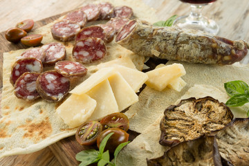 Tagliere di antipasti misti, mixed appetizers of Sardinia