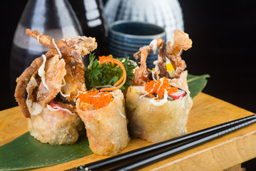 japanese cuisine. sushi on the background