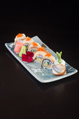 japanese cuisine. sushi on the background