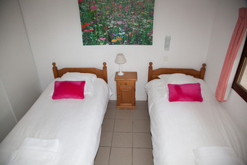 Two single bed in a beautiful house for holidays