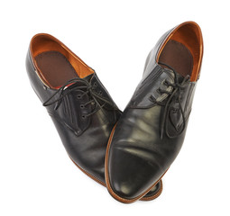 Black men's leather shoes