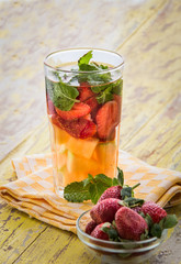 infused water mix of strawberry and papaya