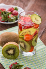 infused water mix of Kiwi, and strawberry