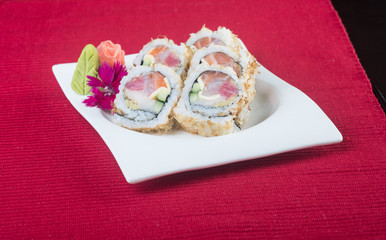 japanese cuisine. sushi on the background