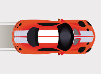 Racing car top view. Vector