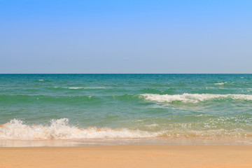 Fototapeta na wymiar Sea water sky and sand background