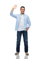 smiling man waving hand © Syda Productions