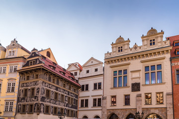 Fototapeta na wymiar Prague: buildings and architecture details