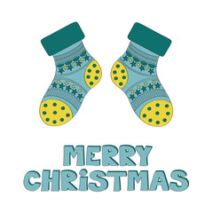 Merry Christmas socks vector background 