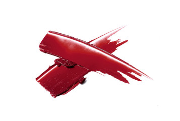 Red lipstick smears