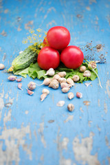 Fresh vegetables on the Russian