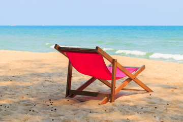 Fototapeta na wymiar chair on the beautiful beach