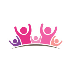 Women People logo. Graphic of five persons