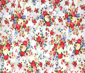 Fabric flowers wallpaper