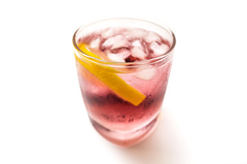 Cold refreshing berry drink with ice