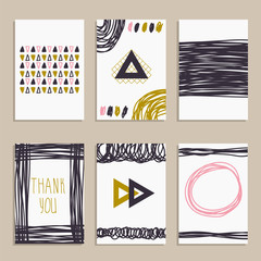 Set of trendy posters. Modern hipster style for invitation, busi