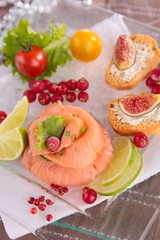 smoked salmon and canape