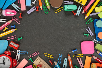 Colourful school supplies