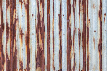 Rusty corrugated metal wall