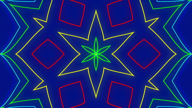 blue abstract kaleidoscope light, loop