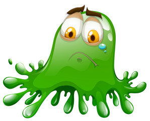 Green splash with face