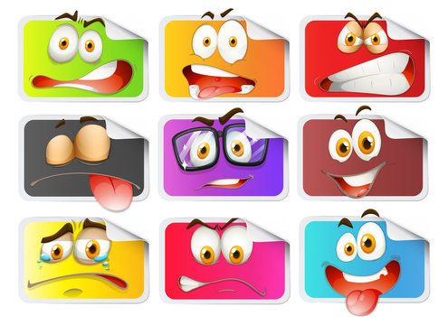 Sticker with facial expressions