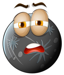 Sad looking grey planet